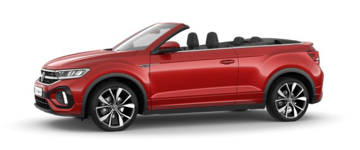Rode render van de nieuwe T-Roc Cabrio